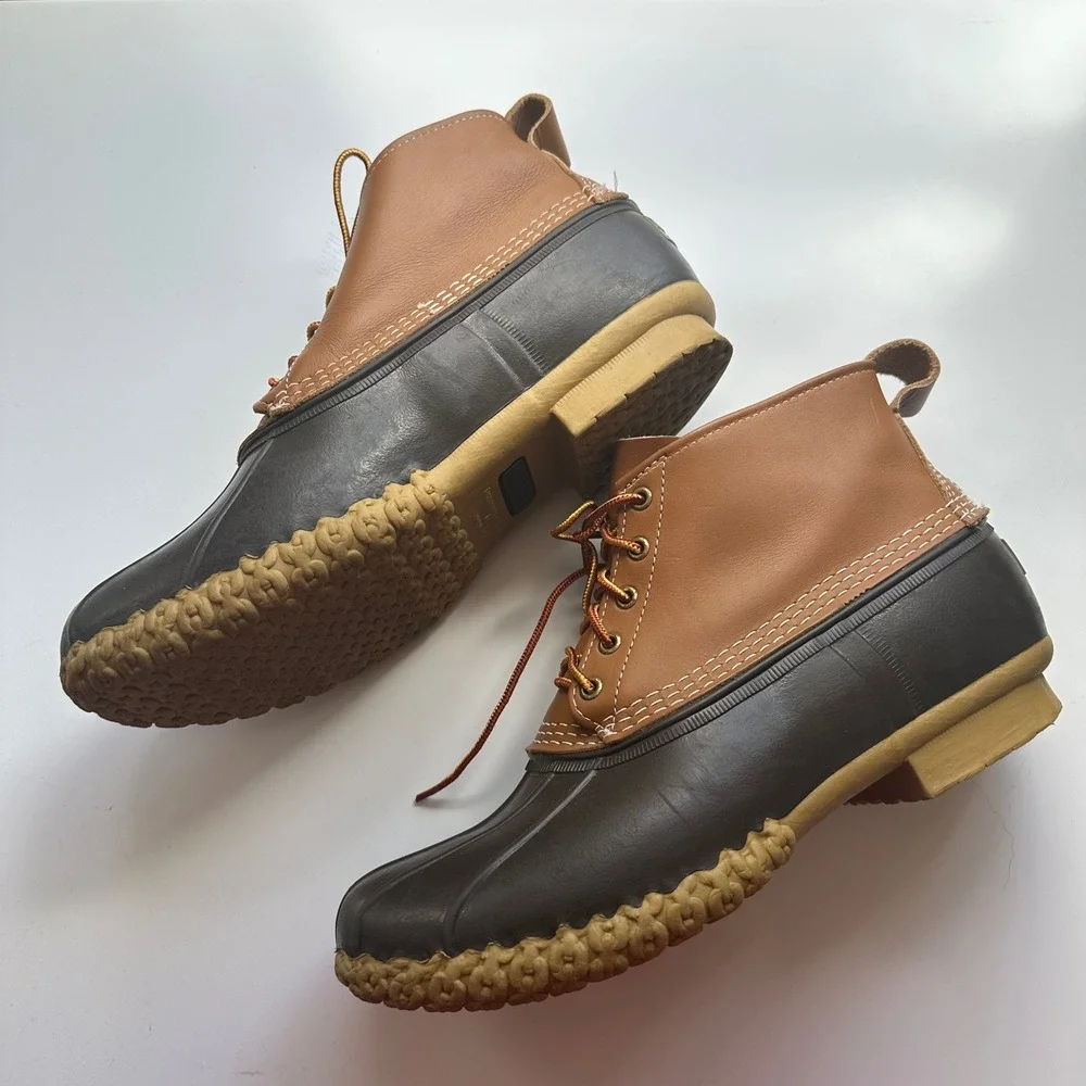 L.L. Bean Duck Boots Mens 11 W Brown EUC Classic Waterproof‎ Maine Hunting Shoes